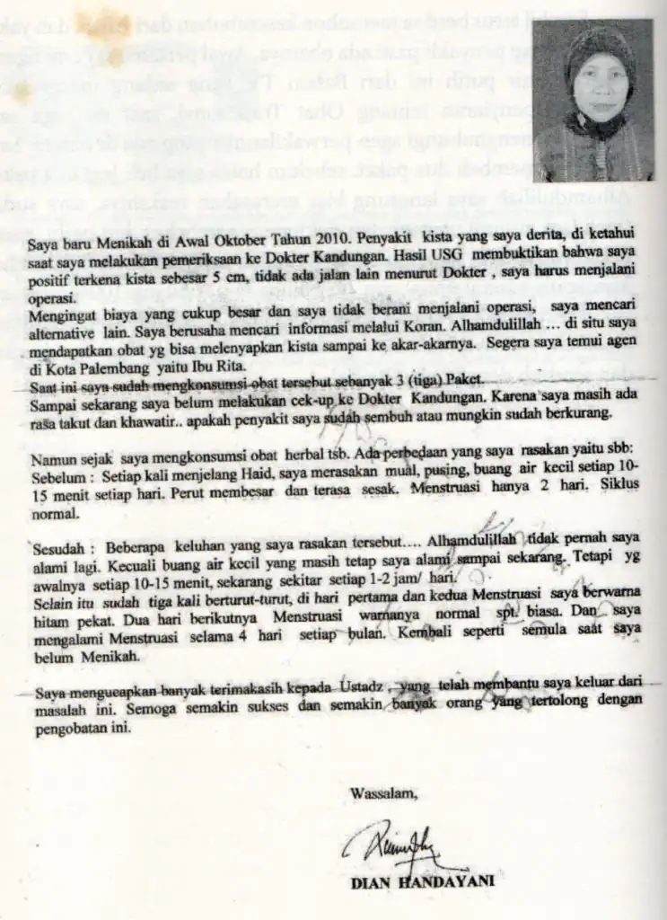 Foto testimoni Ibu Dian Handayani