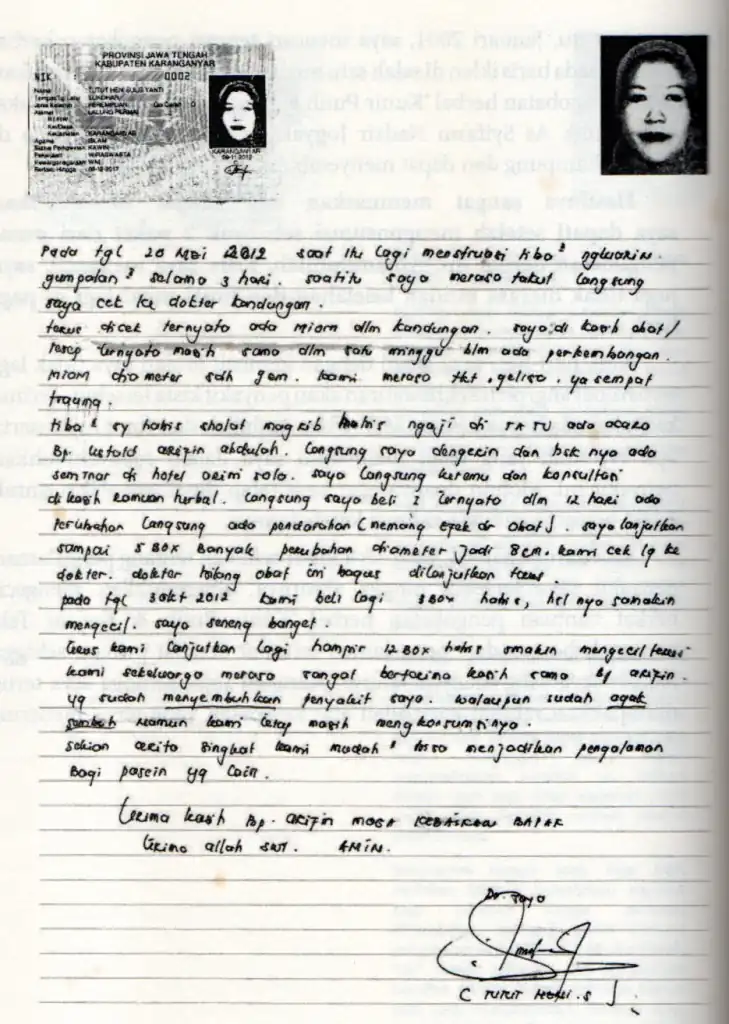 Foto testimoni Ibu Tutut Heni Sulis Yanti