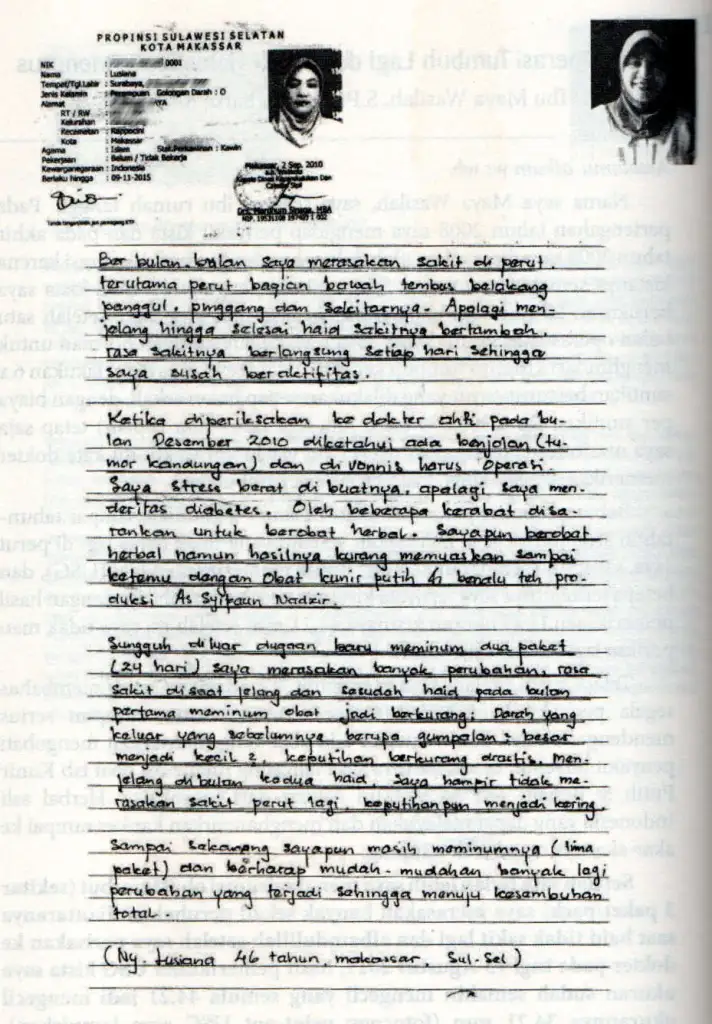 Foto testimoni Ibu Lusiana