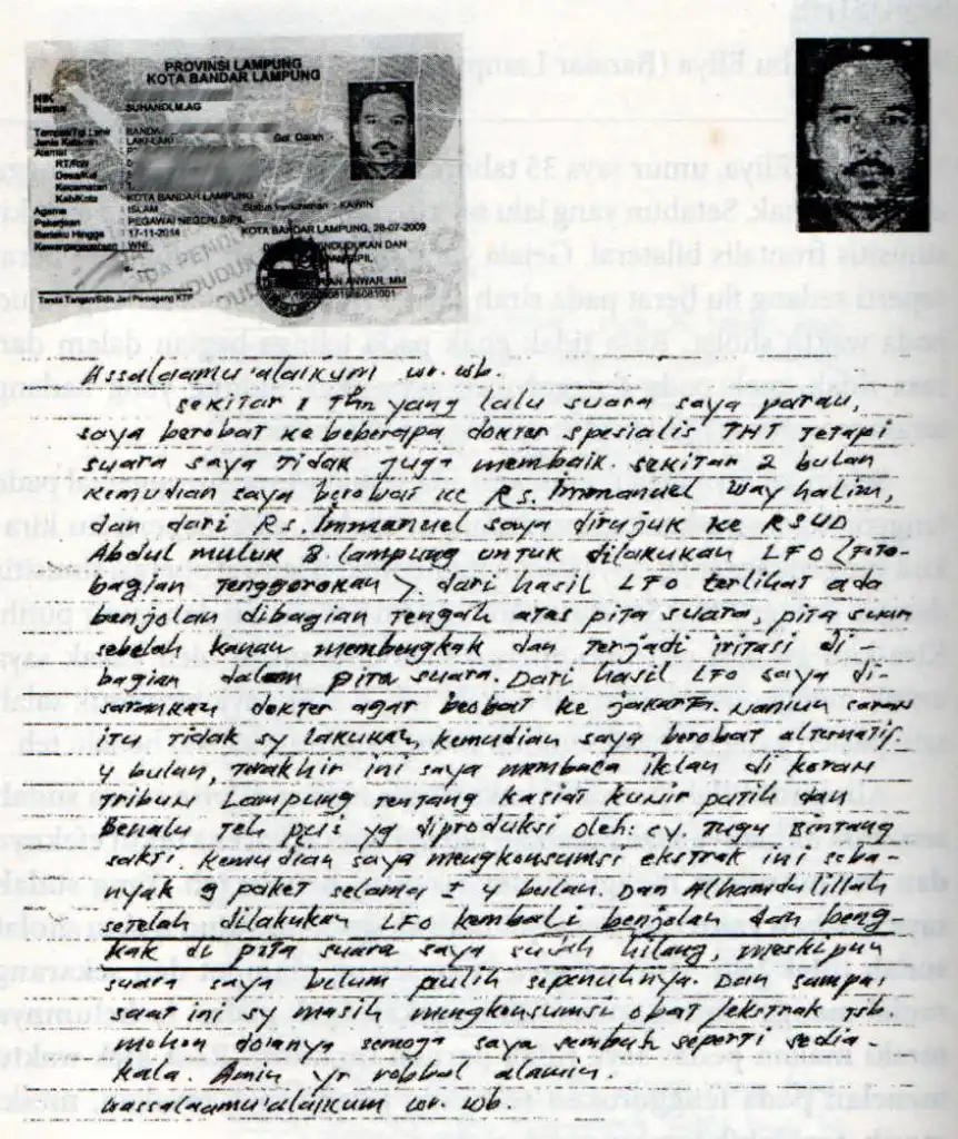 Foto testimoni Bpk Suhandi